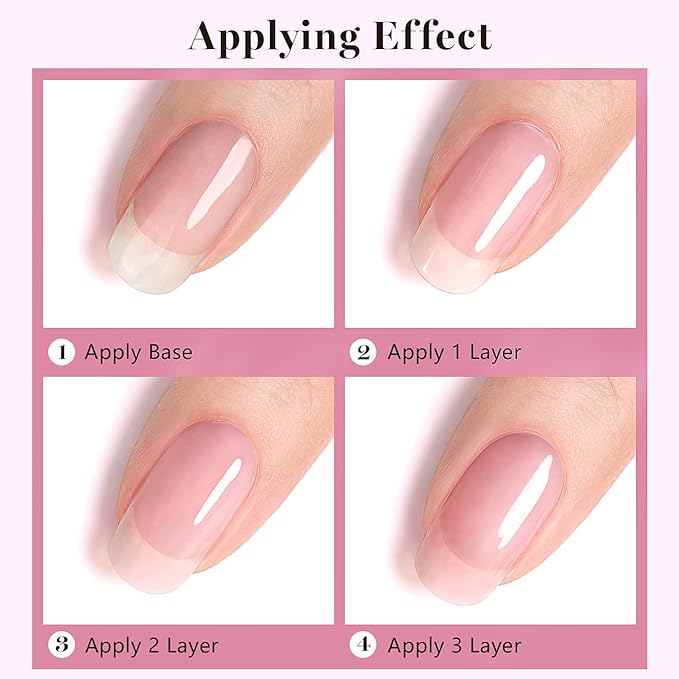 RARJSM Translucent Sheer Pink Gel Nail Polish LED UV Gel Soak Off Clear Pinky French Manicure Nude Pink Jelly Nail GelPolish Varnish Curing Requires 1pcs 15ml for Home Salon Nail Art DIY