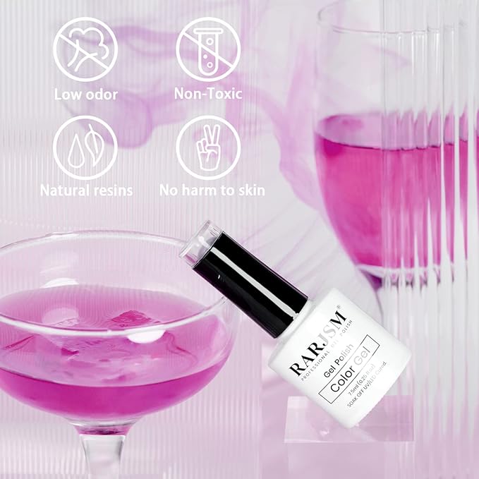 RARJSM Pearl Gel Nail Polish Lavender Purple Pearlescent Shell Gold Glitter Shimmer Mermaid Iridescent Nail Gel Polish Soak Off LED UV Curing Requires Swirl Thread Effect DIY Manicure Use 7.5ML