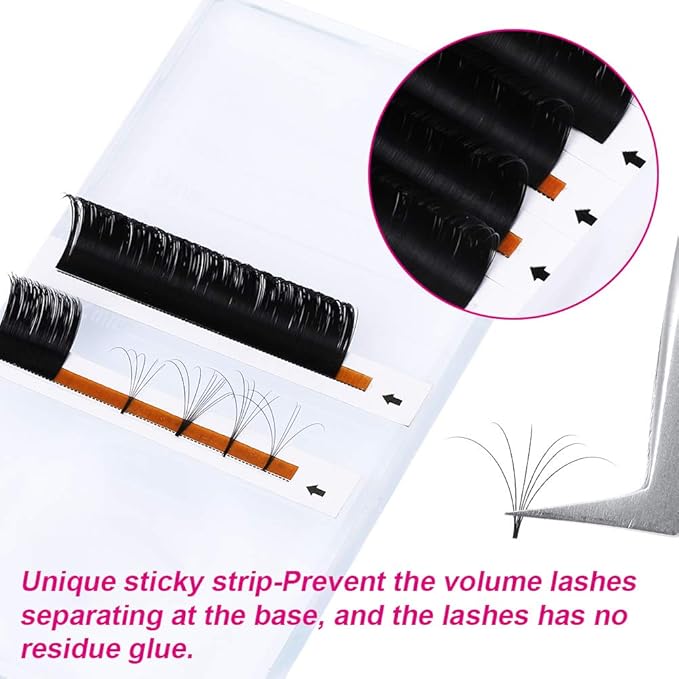Easy Fan Volume Lashes FADLASH 0.07 0.05mm Self Fanning Eyelash Extensions C D DD Curl Eyelash Volume Extensions 8-25mm Length (0.07-C, 13mm)