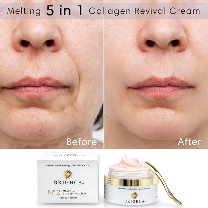 BRIGHCA Collagen Cream 5-in-1 – Korean Anti-Aging Moisturizer for Firming, Hydration & Wrinkle Repair