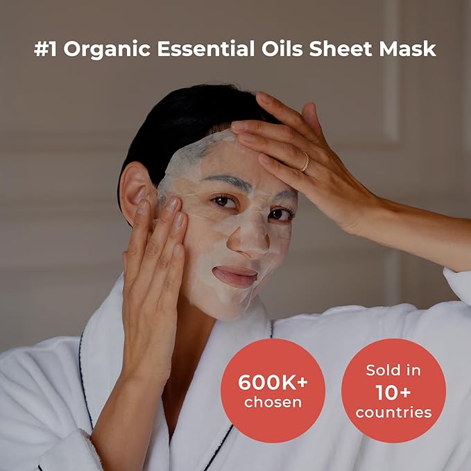 INNA ORGANIC Full Chakra Sheet Mask Giftbox, Anti-Aging, Hydrating & Calming, EWG & COSMOS Certified (Pack of 7) | Christmas Gift set to Mom, Bridle gift| Luxury Clean Beauty