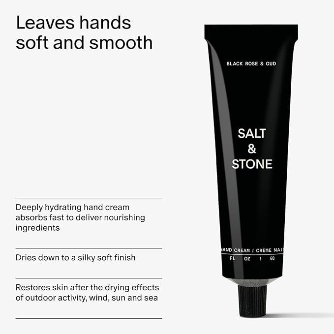 Salt & Stone Body Lotion for Women & Men | Hydrates, Nourishes & Softens Skin | Restores Dry Skin | Fast-Absorbing | Cruelty-Free & Vegan (100 ml) (Black Rose & Oud)