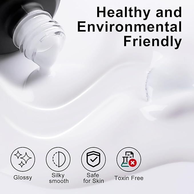 NXJ INFILILA Milky White Gel Polish, Sheer White Gel Nail Polish, 15ML Translucent Milky Nude Color, Neutral Transparent Sheer Color Soak Off Nail Art Salon DIY at Home for Women 0.51Oz N01