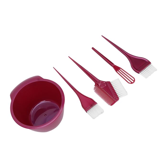Ymiko Hair Bleach Kit, Professional Hair Dye Coloring Kit with Coloring Comb for Home and Salon Use (Burgundy)