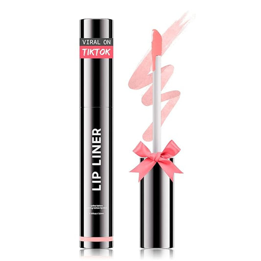 OETUIOW Lip Stain Peel Off, Lip Liner Moisturizing Long-Lasting & Waterproof, Transfer Proof & Plumping, Non-Stick Cup, Pink Color