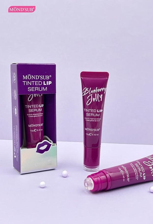 MOND'SUB Blueberry Jelly Tinted Lip Serum: Tinted Lip Balm & Lip Gloss for Women, Lip Oil-Infused Lip Balm Remedy