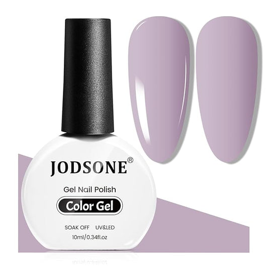 JODSONE Gel Nail Polish 10ml Lavender Purple Soak Off LED Gel Polish Lilac Purple Nail Color Salon Quality Low Odor Need U V Lamp Curing