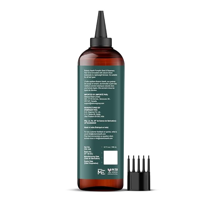Botanic Hearth Hair Oil for Hair Growth & Hair Relaxer | Strengthening Dry, Frizzy, Damaged Hair & Scalp Treatment | Rosemary & Pumpkin Hair Oil – 6.7 Fl Oz