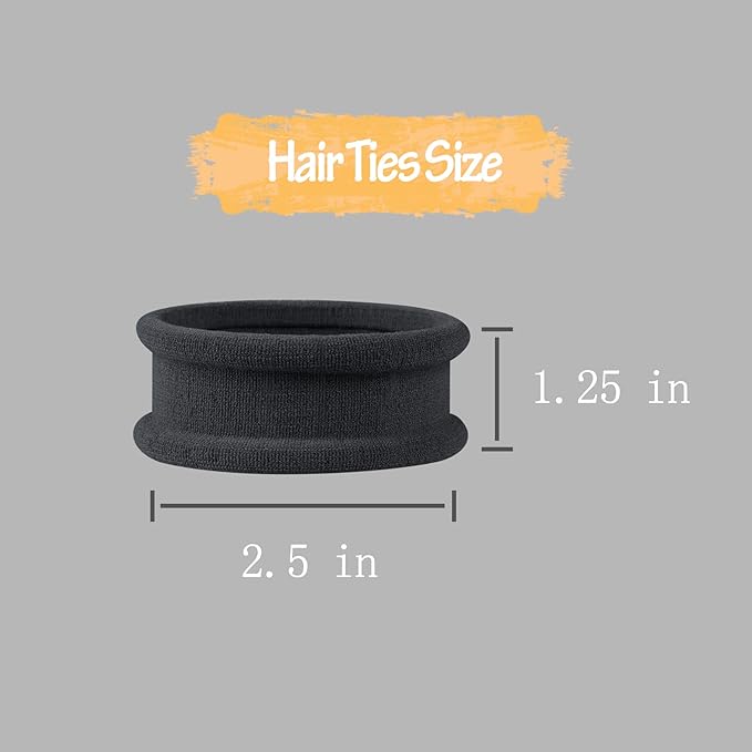 Thick Seamless Hair Ties, Hair Scrunchies Elastics Hair Bands Scrunchy Large Cotton Hair Tie Rope Ponytail Holders for Thick Heavy or Curly Hair Neutral Colors 20 PCS