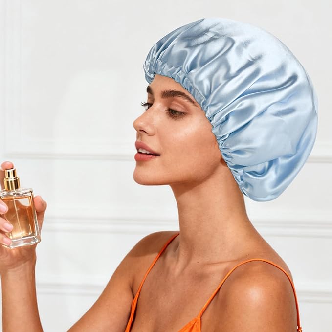 Satin Bonnet Double Layer Silk Bonnet for Sleeping Women Hair Care for Natural Curly