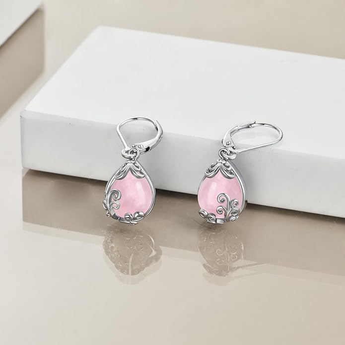 POPLYKE Celtic Filigree Teardrop Drop Dangle Earrings Sterling Silver Leverback Earrings Jewelry for Women