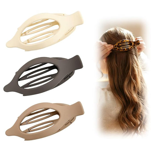 Flat Hair Clips for Women, 2026 New Flat Claw Clips for Women, Non Slip Clip For Thick to Thin Hair, Stylish Accessories for Daily Use (3PCB)
