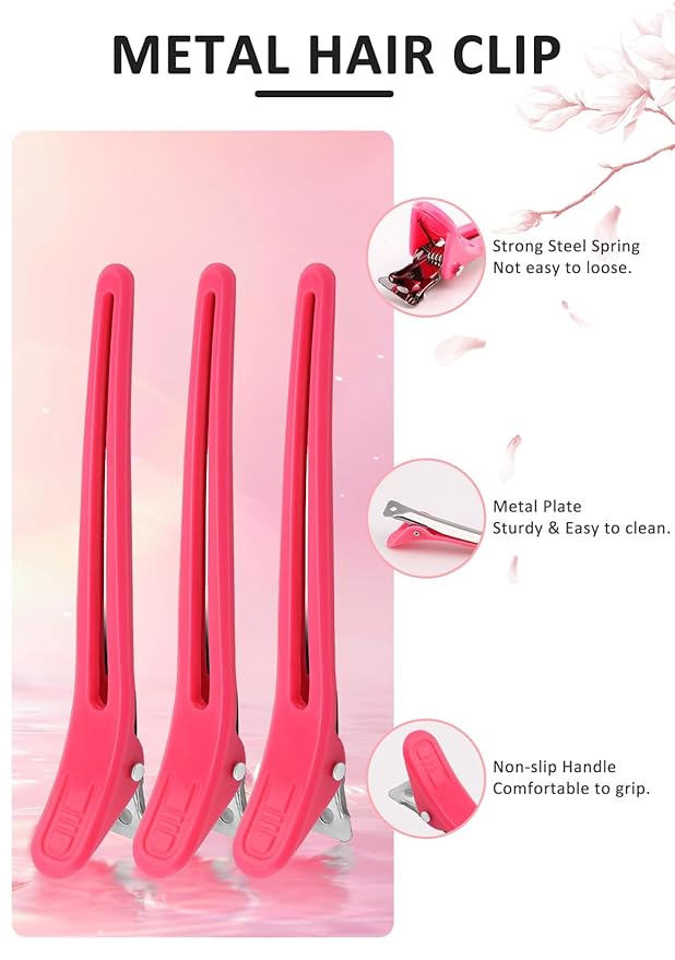 YOOVR 19PCS Hair Bleach Dye Kit with Hair Dye Brush and Bowl Whisk Hair Clips Protective Gear Set, Ideal for Hair Bleaching Coloring Highlighting, Essential Salon Supplies for Home Use (Pink)