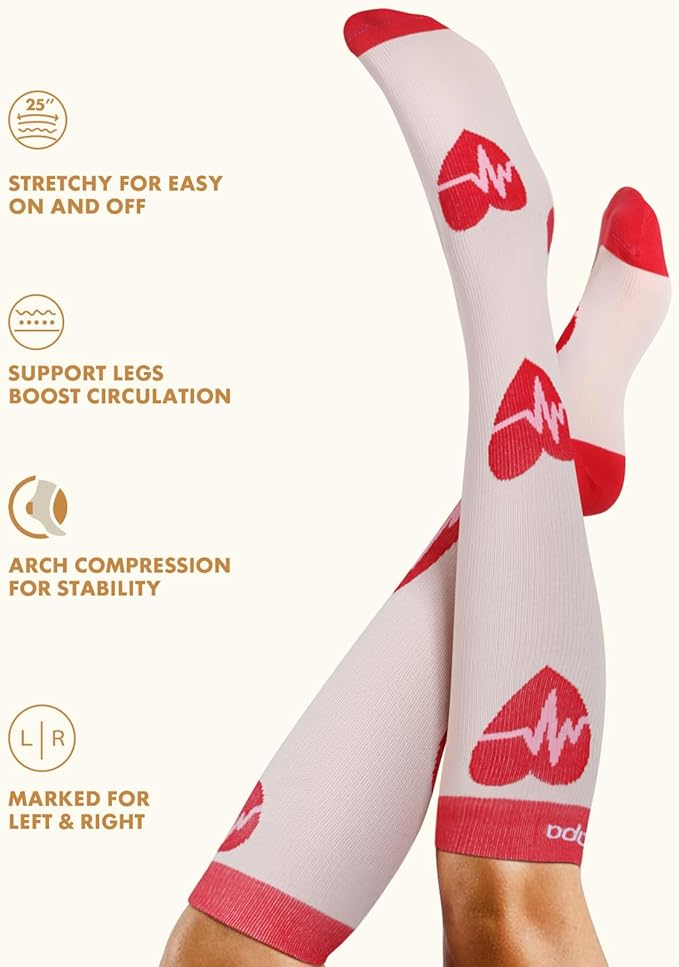Lalapapa Cute Compression Socks for Women - 3 Pairs 20-30 mmHg Graduated Support Lightweight for Daily Wear Travel Nurse