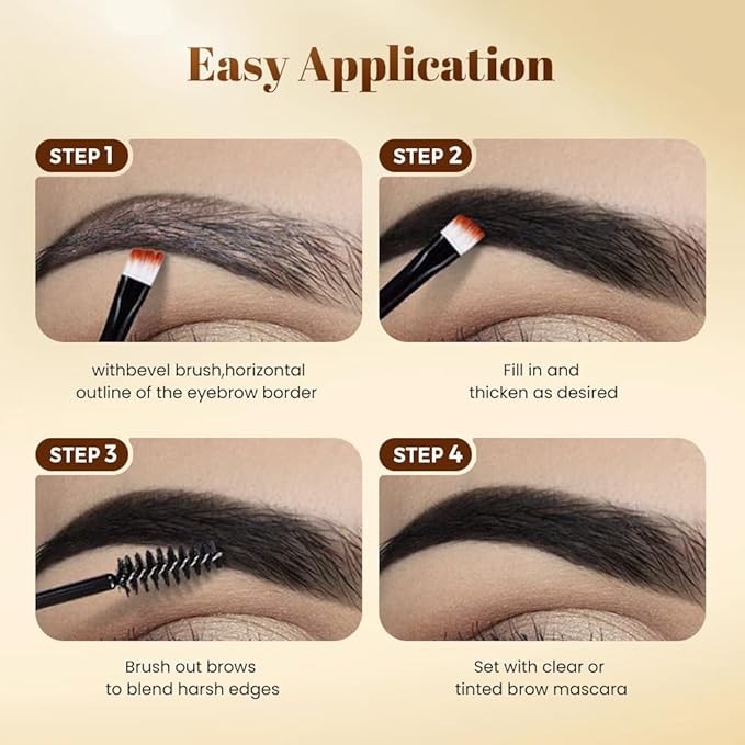 Three Dimensional Eyebrow Dye Cream,Long-lasting Waterproof Smudge-proof Liquid Eyebrow Gel,Thickening Brow Mascara Professional Brow Color Kit (#03)