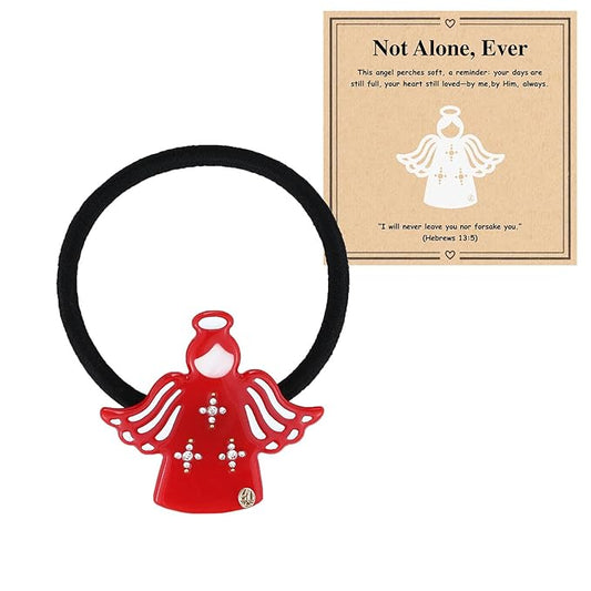 Inspirational Birthday Gifts for Older Lonely Women, "Guardian Angel" Premium Hair Ties, Goodbye Farewell Gifts for Retirement Moving Away Grandmother from Sister Bestie daughter, Still with You