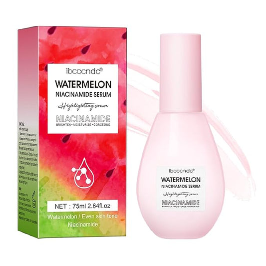 Watermelon Niacinamide Facial Serum,Pore Minimizer & Niacinamide Glow Serum,Makeup Primer,Lightweight Facial Serum & Priming Liquid Highlighter(60ml)