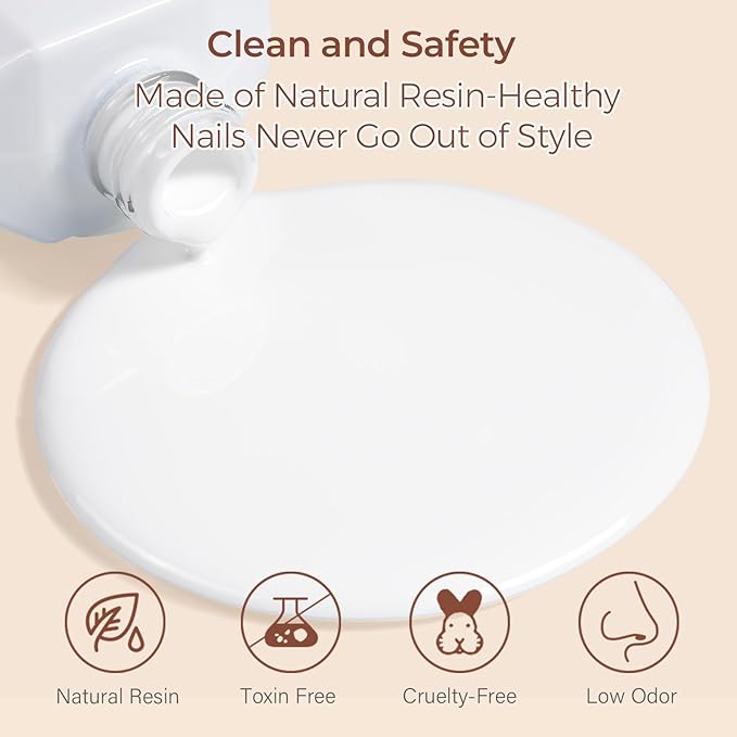AILLSA White Gel Nail Polish French Nude Gel Polish Long Lasting Extre White Wedding Jelly Gel Polishs Soak Off U V Gel Polish Winter Nail Art at Home 0.51 Fl Oz