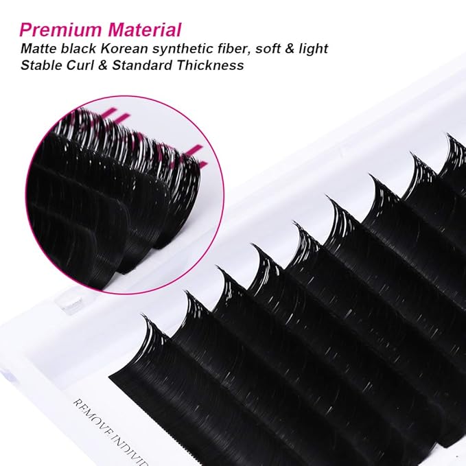 Self Fanning Eyelash Extensions 0.05 0.07mm Easy Fan Lashes C/D/DD Curl Rapid Blooming Lashes 3D-10D Volume Lash Extension Supplies (0.05-D, 18mm）