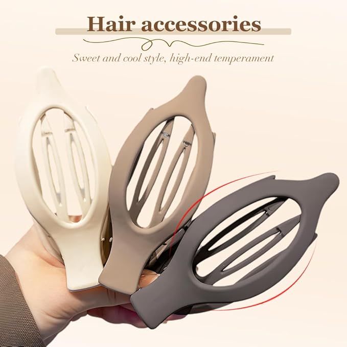 Flat Hair Clips for Women, 2026 New Flat Claw Clips for Women, Non Slip Clip For Thick to Thin Hair, Stylish Accessories for Daily Use (3PCB)