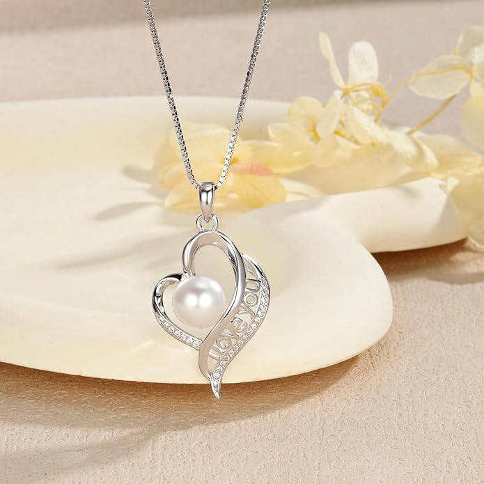 LEIDANY Mothers Day Gifts for Mom -Grandma Mom from Daughter Son, Gifts for Wife Nana Mother Birthday-Christmas Day for Women Her Jewelry Gift, Pearl Necklaces
