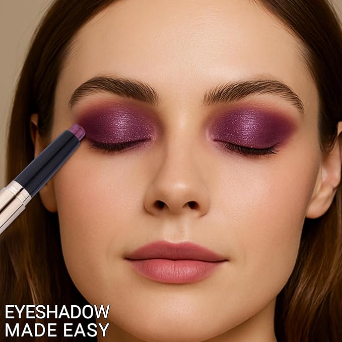 Erinde Waterproof Cream Eyeshadow Stick, Silver White Shimmer Eye Shadow Sticks, Cream to Powder Eyeshadow Crayon, Buildable & Blendable Long-Lasting Eye Shadow Stick, Vegan & Cruelty-Free, C01