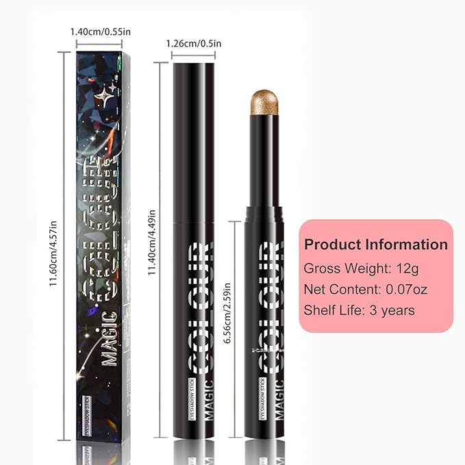 Instant Set Cream Eyeshadow Crayon, Shimmer Glitter, Waterproof, Creamy Texture, Perfect for Travel & Daily Makeup(23#)