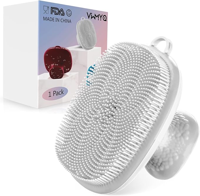 Silicone Face Scrubber for Men Facial Cleansing Brush Silicone Face Wash Brush Manual Waterproof Cleansing Skin Care Face Brushes for Cleansing and Exfoliating (White)
