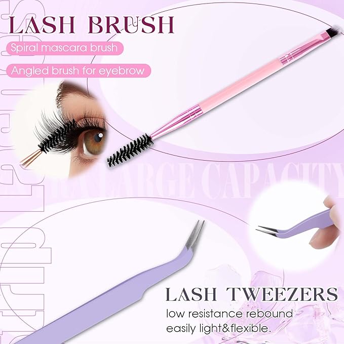 Lash Clusters Kit 30D+40D+60D+80D Wispy Individual Lashes Kit D-Curly Volume Lash Extensions 10-18mm Natural DIY Cluster Lashes Kit for Beginners