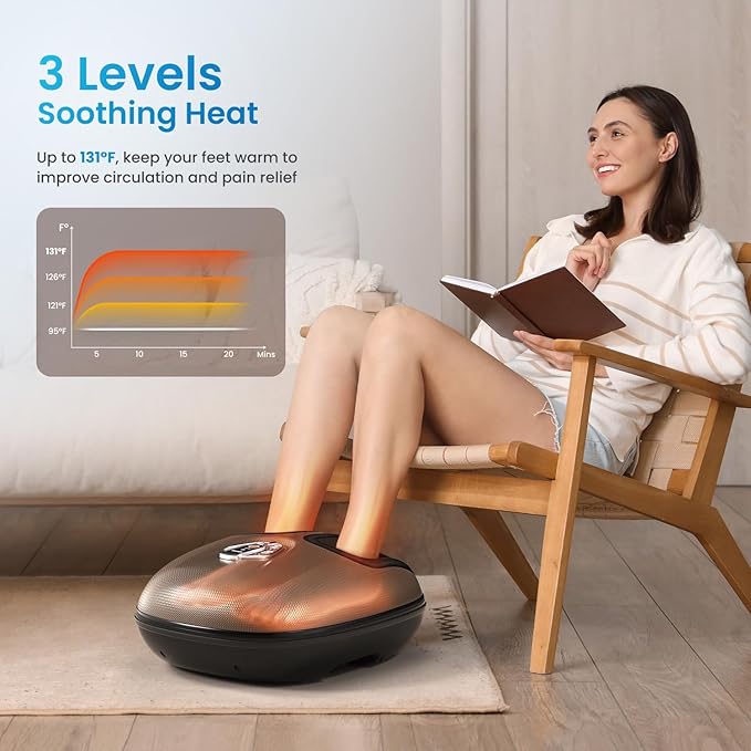 RENPHO Foot Massager Machine with Heat [2026 Upgraded], Shiatsu Foot Massager for Plantar Fasciitis, Valentines Day Gifts for Women, Cordless Control, 2026 New Upgraded, BN