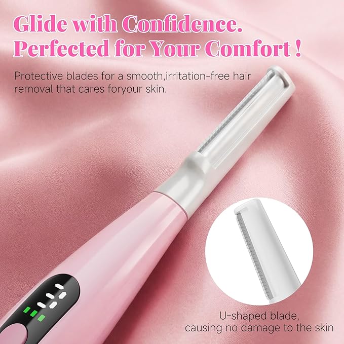 Sonic Dermaplane Razor for Women Face with 8 Replaceable Blades, Facial Oil, Rechargeable Dermaplane Razor for Facial Hair & Peach Fuzz, Sonic Technology with 3 Speeds, Dermaplaning Tool for Women