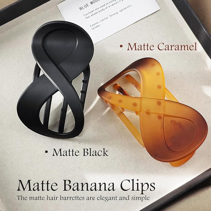 2 Pcs Flat Hair Clips French Concord Banana Clips for Thick Thin Hair - Strong Grip No Slip Claw Clips for Women
