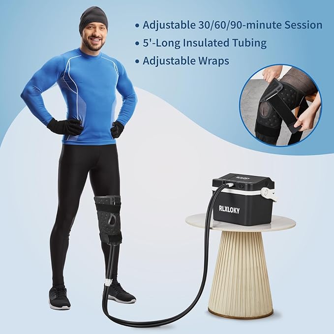 RLXLOKY Basic 1.0 Cold Therapy Unit, Ice Machine for Knee After Surgery,Cold Therapy Machine for Knee Replacement，Cold Therapy System with Knee/Joint Ice Pack