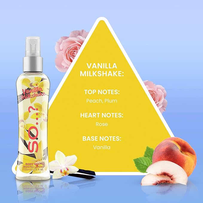 Vanilla Milkshake Body Mist by So…? for Women - 3.5 oz Body Mist - Pack of 2