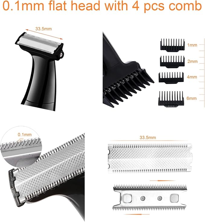 VSTSERIES Men Pubic Hair Trimmer,Male Intimate Part Clipper,Wet Dry Groin Razor,Electric Body Hair Removal,Face Beard and Mustache Style Shaver,Portable Bald Detail Head Shaver,Man Grooming Kit