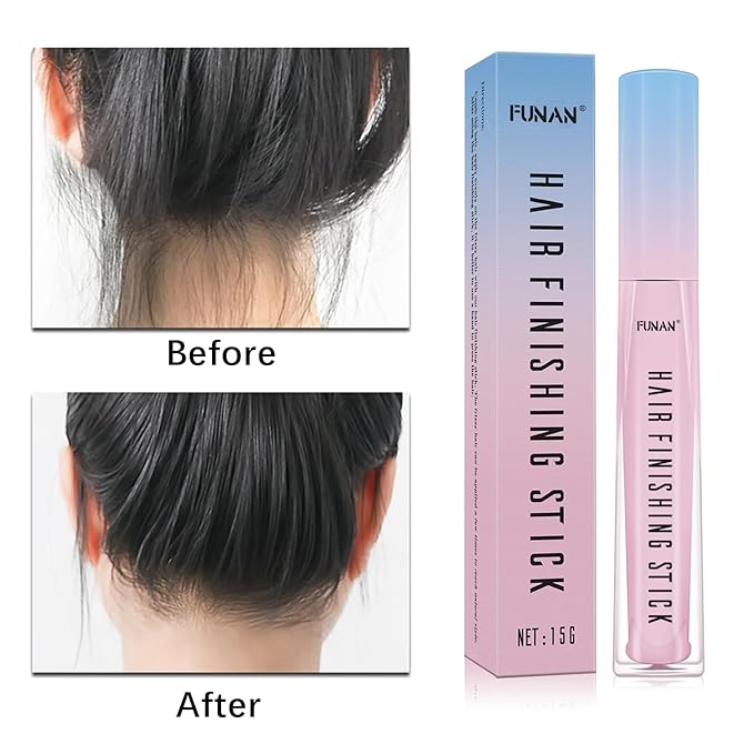 5 Packs Set Hair Wax Stick，Hair Finishing Stick and Edge Brush Rat Tail Comb Bristle Hair Brush，Slick Stick for Hair Non-greasy Styling Hair Pomade Stick，Hair Bun Hair Accessories for Women Grils