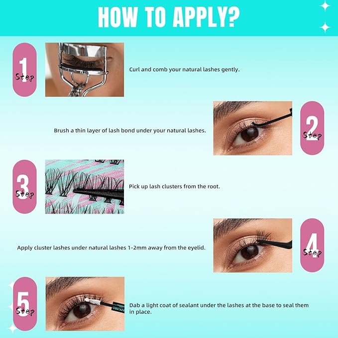 Lash Clusters Wispy 280PCS Eyelash Extension 30D 40D Cluster Lashes Individual Lashes DIY Lash Extension Natural Look Cluster Eyelash Extensions Soft False Eyelashes at Home for Beginners(12mm)