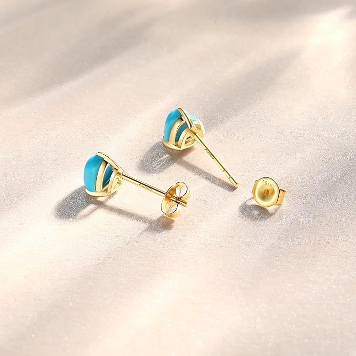 FANCIME 14k Solid Yellow Gold Stud Earrings Gemstone Prong Cluster Stud Earrings Fine Jewelry Gifts for Her Mom Women Wife