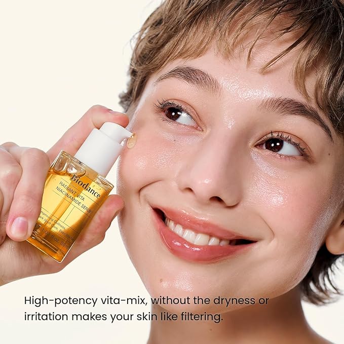 BIODANCE Radiant Vita Niacinamide Serum, for Even Tone Dark Spot Care with Vitamin C, Hydrating for Sensitive Skin, Filter Glow Serum, Korean Skin Care, Gifts for Women | 1.01 floz x 1 ea