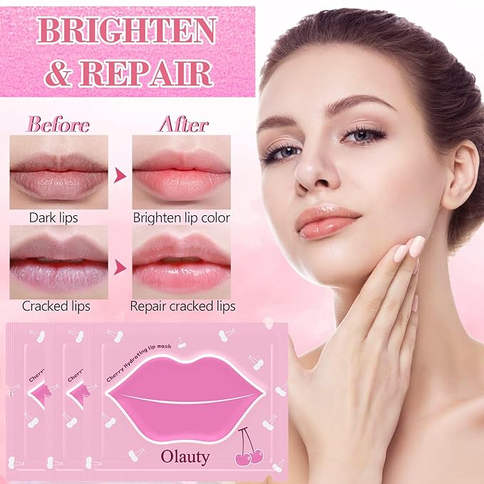30 Pairs Lip Mask & Eye Mask, 24K Gold Crystal Gel Collagen Eye Patches for Puffy Eyes, Chapstick Bulk, Anti Wrinkle Patches for Lip, Hangover Kit, Bulk Gifts, Bulk Gifts for Coworkers, Cheer Gifts