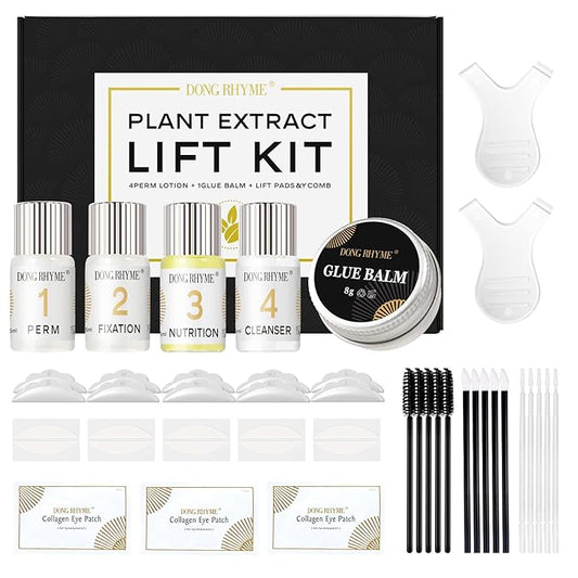 DONG RHYME Lash Lift Kit Eyelash Perm Kit, Professional Plant Extract, Lifting & Curling for Eyelashes, Semi-Permanent Salon & DIY Home Use Eyelash Lift Kit for Beginners