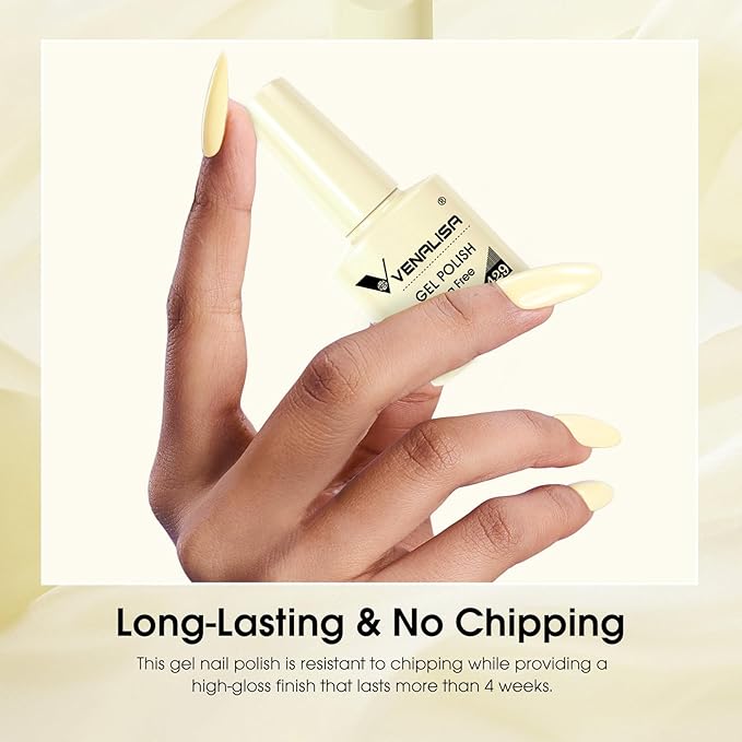 VENALISA Yellow Gel Nail Polish 1 Pcs Pastel Yellow Color Gel Polish UV Soak Off DIY at Home Manicure Salon Nail Art For Girls Women