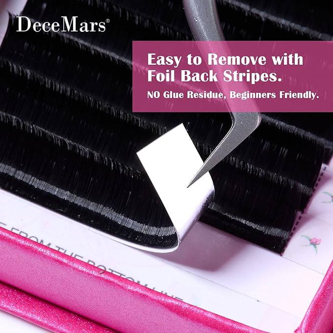 DeceMars Automatic Rapid Blooming Eyelash Extensions Self Fanning Easy Fans 1 Second Flowering Fake Lashes 2D~10D Russian Volume Eyelashes Matte Black-0.03mm-B-15mm