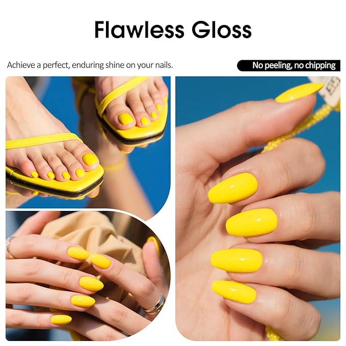 VENALISA Yellow Gel Nail Polish, 1 Pcs Bright Neon Yellow Gel Polish Color High Gloss Soak Off U V Nail Manicure Salon and DIY at Home Gifts for Women