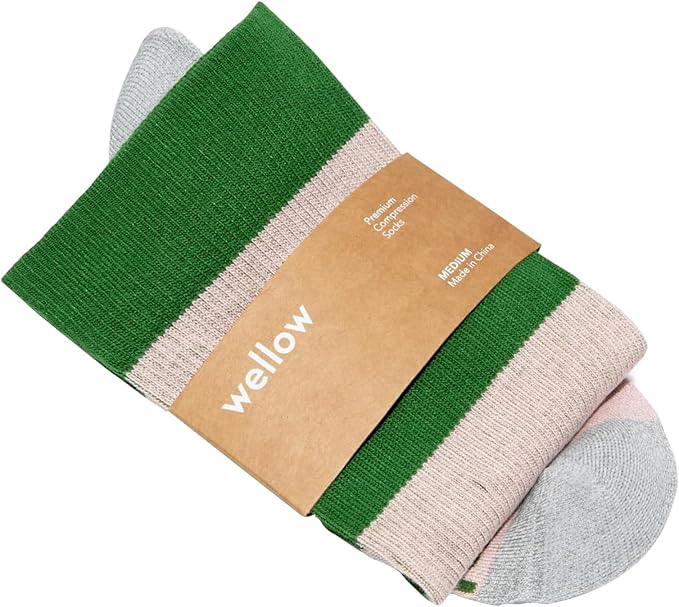 Wellow Wide Calf Compression Socks, Knee High Support, Fit for Men & Women, 18-25 mmHg, Made with Viscose from Bamboo