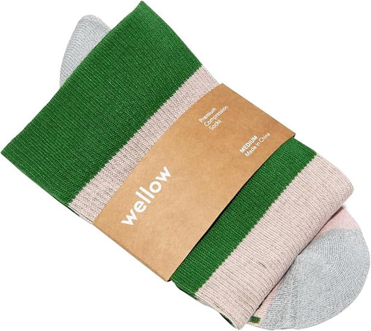 Wellow Wide Calf Compression Socks, Knee High Support, Fit for Men & Women, 18-25 mmHg, Made with Viscose from Bamboo