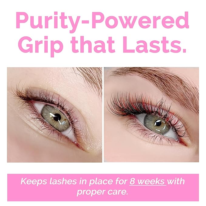 Dlux Professional- Purity Omega Professional Luxury Semi-Permanent Eyelash Extension Black Glue 5ml, For Volume, Extra Strong, Lash Extensions Adhesive, 1 Sec Drying, Up to 7 Weeks, Lash Supplies