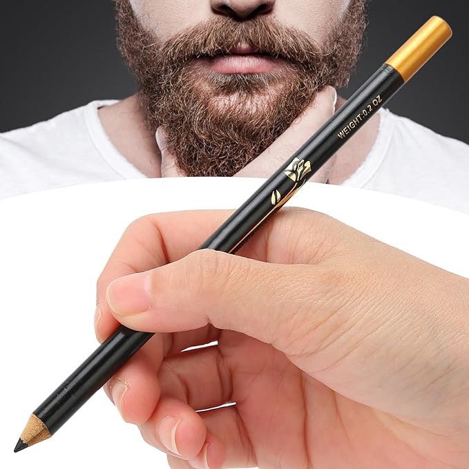Beard Pencil Filler - Professional Beard Care Kit with Shaping Tool for Styling and Liner (Black)