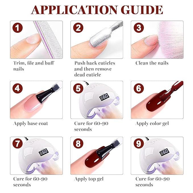 RARJSM Crimson Red Gel Nail Polish Creamy Dark Deep Red Gelpolish 15ML 1Pc Soak off Curing Required Nail Art French Manicure Salon DIY at Home Fall Winter