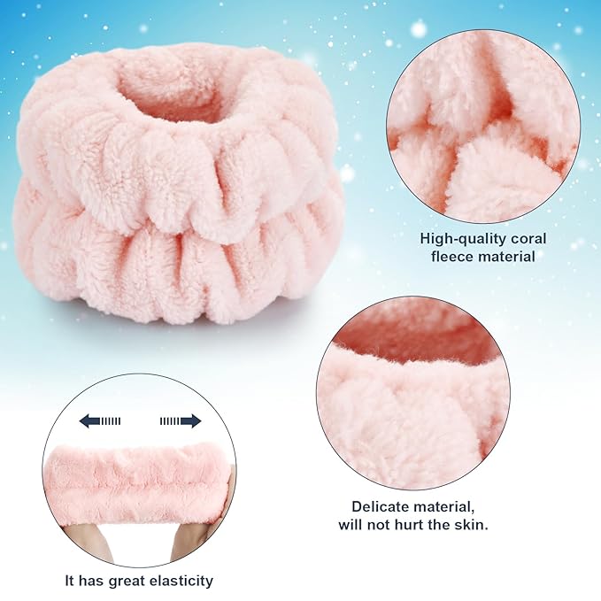Wrist Bands for Washing Face, Microfiber Wrist Towels for Washing Face, Spa Wristbands for Washing Face, Face Wash Wristbands, Arm Bands for Washing Face for Woman Children